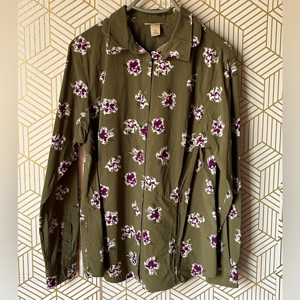 Duluth Trading Co. Sidewinder Outdoor Long Sleeve Vented Button Up Shirt size XL